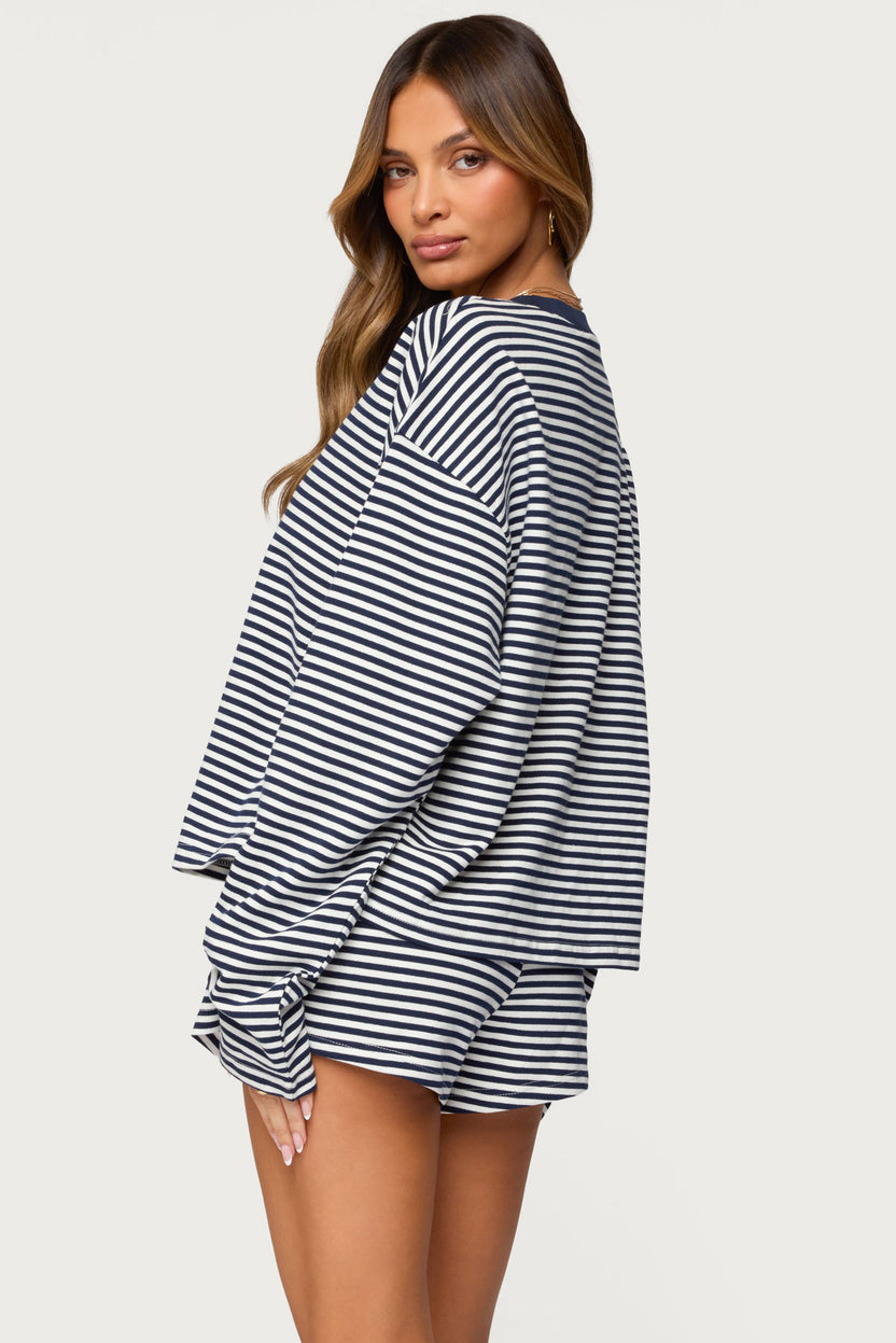 Jainee Striped Long Sleeve T Shirt – edikted