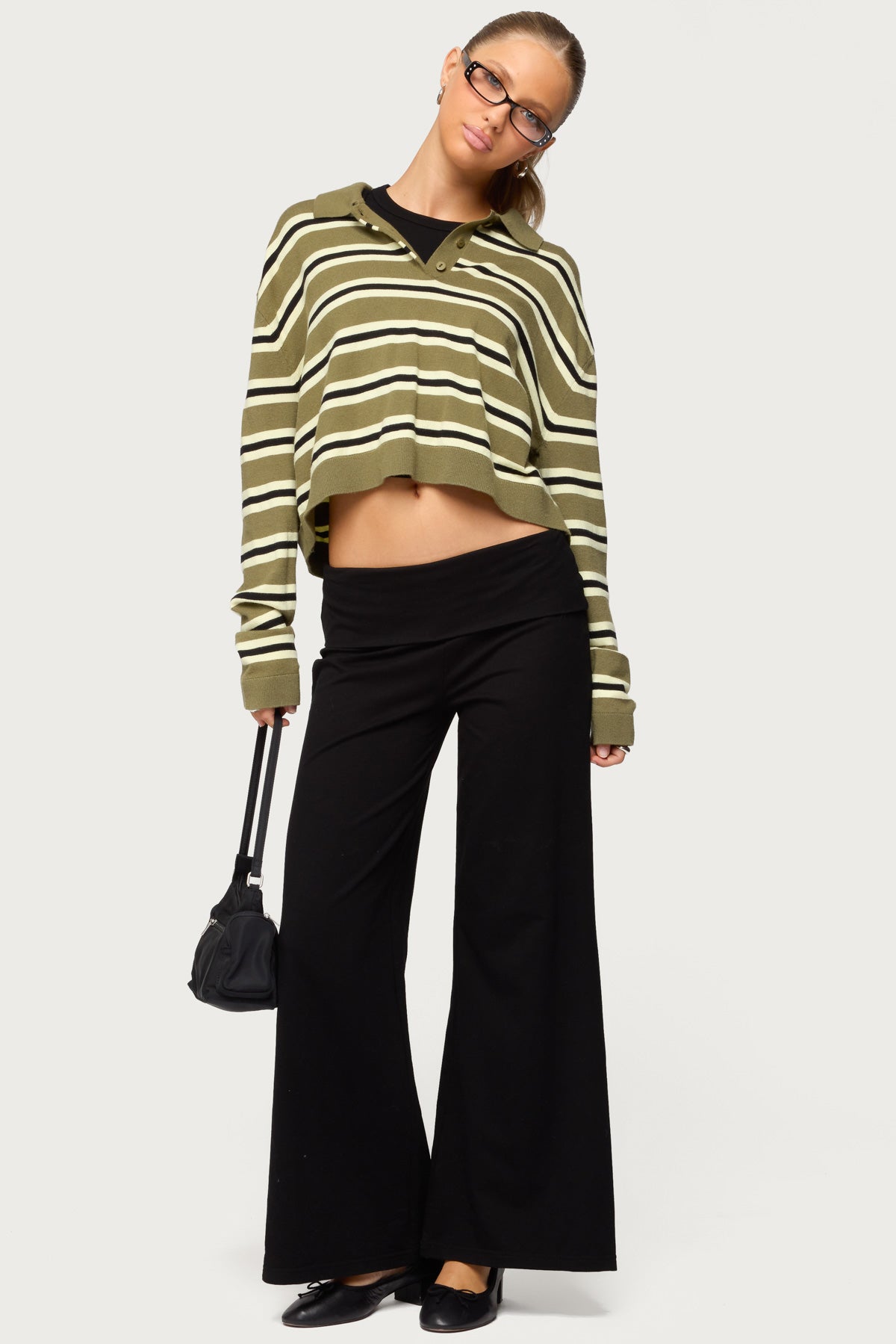 Petite Wide Leg Fold Over Pants – edikted