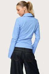 Pinstripe Tailored Button Up Shirt