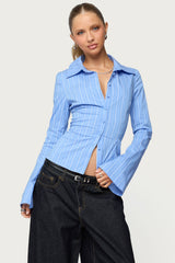 Pinstripe Tailored Button Up Shirt