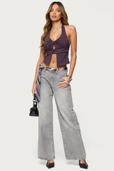 Prima Twisted Split Front Halter Top