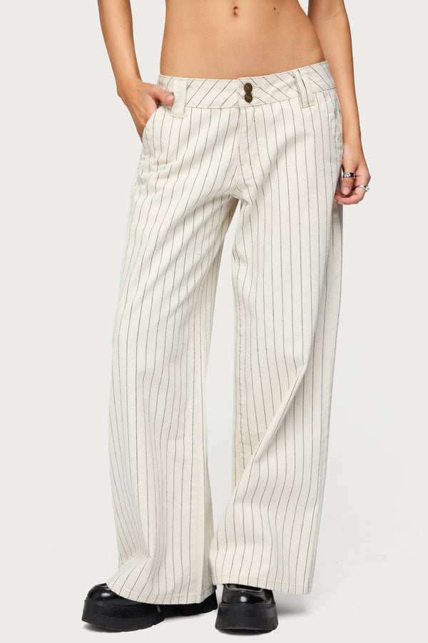 Petite Cory Striped Low Rise Jeans