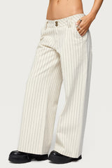 Petite Cory Striped Low Rise Jeans