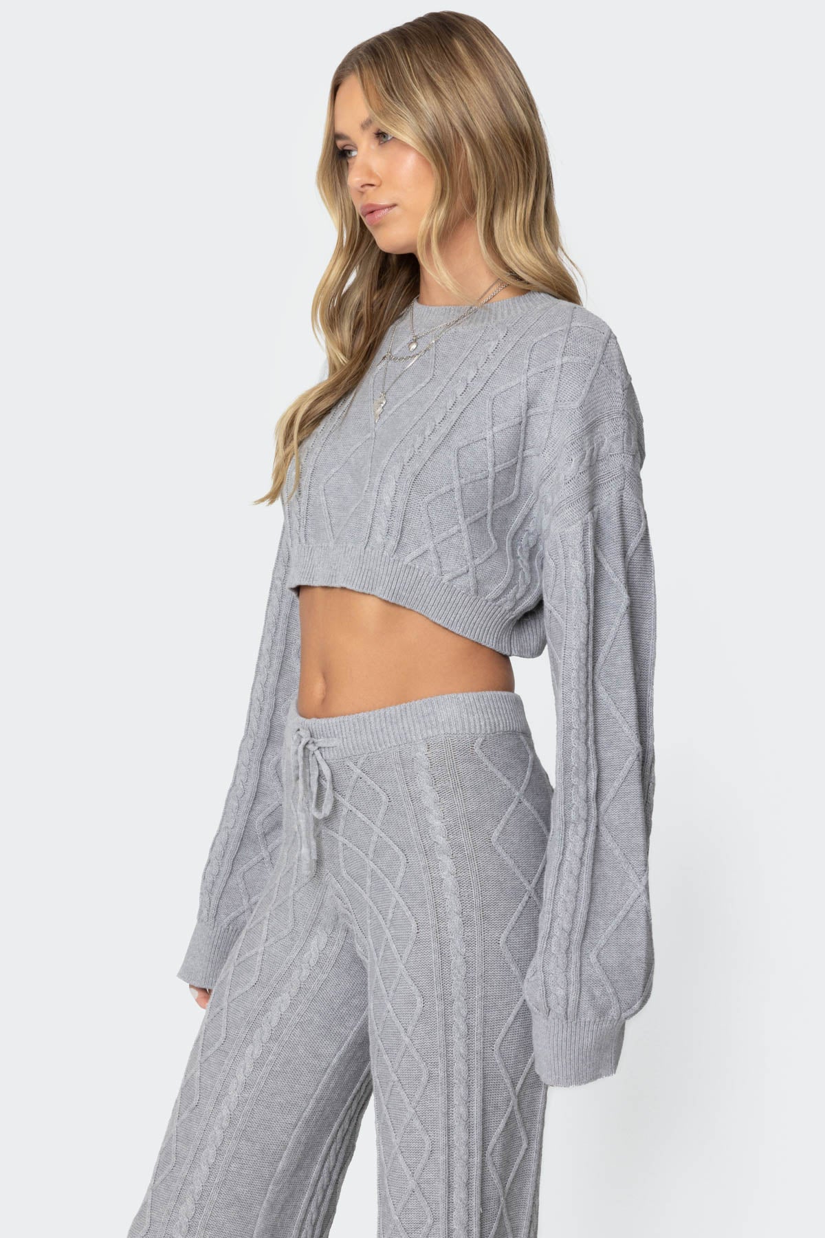 Kasey Cable Knit Cropped Sweater