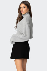 Oversized Turtle Neck Cropped Sweater