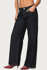 Raelynn Washed Low Rise Baggy Jeans