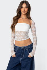 Addison Sheer Lace Two Piece Top