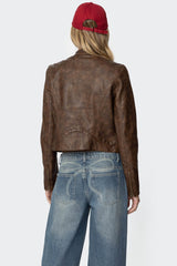 Teddi Washed Faux Leather Jacket