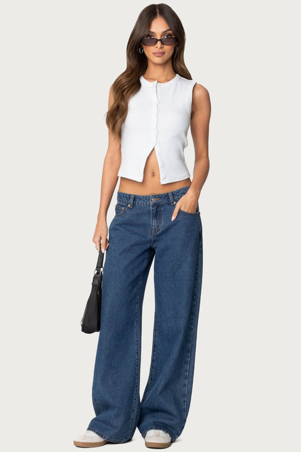 Raelynn Washed Low Rise Baggy Jeans