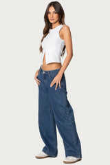 Raelynn Washed Low Rise Baggy Jeans
