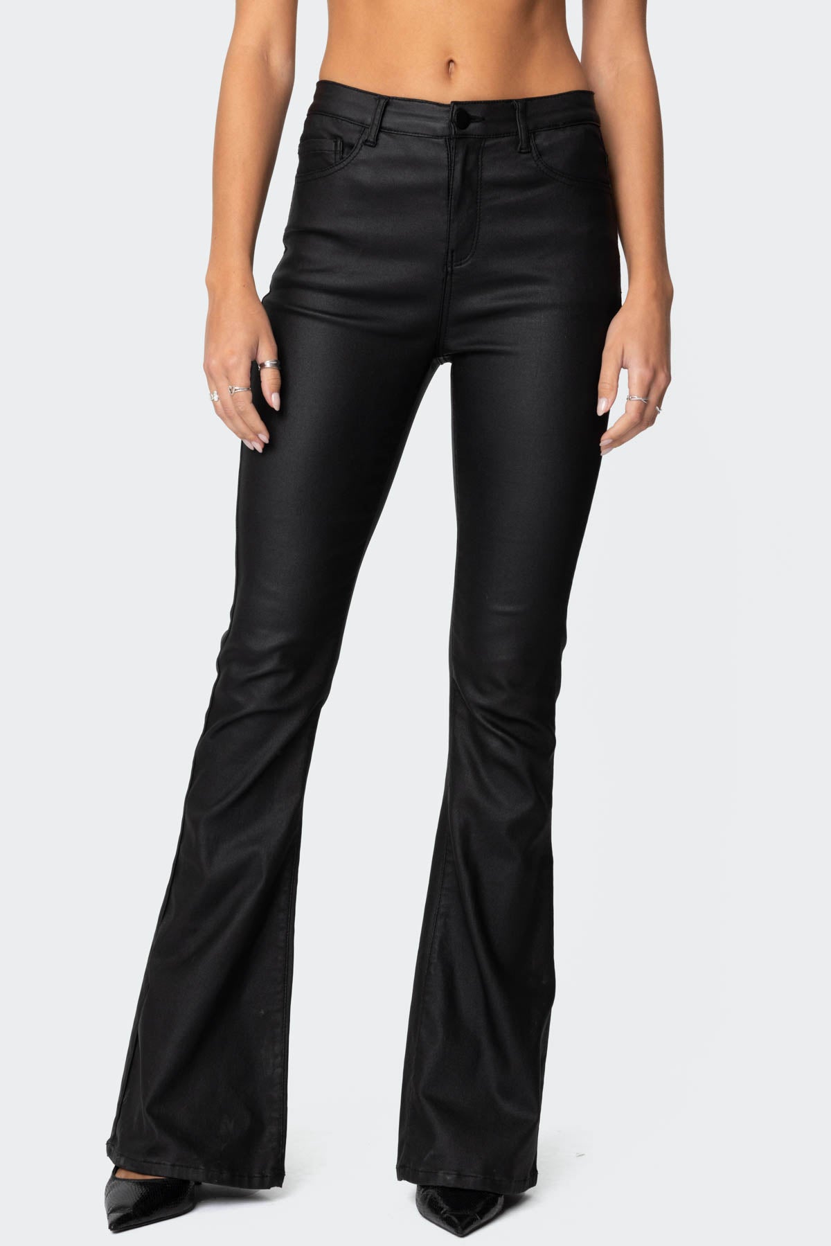 Luna Faux Leather Flare Jeans