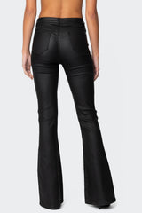 Luna Faux Leather Flare Jeans