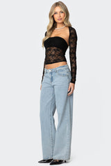 Addison Sheer Lace Two Piece Top