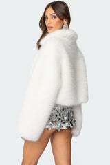 Nathalie Cropped Faux Fur Jacket