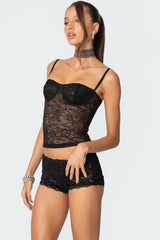 Krissy Sheer Lace Cupped Corset