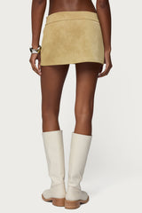Roney Stud Faux Suede Mini Skort
