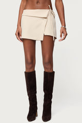 Selena Asymmetric Wrap Mini Skirt