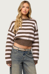 Penelope Fuzzy Striped Sweater