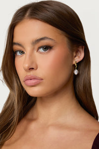 Knotted Pearl Charm Earrings