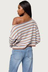 Alexis Off Shoulder Striped Knit Top