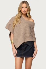 Vickey Cable Knit Poncho