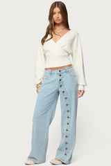 Adison Button Low Rise Baggy Jeans