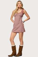 Clarren Lacey Gingham Mini Dress