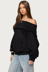 Ashlee Oversized Foldover Sweatshirt