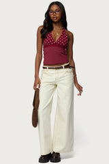 Ginny Mixed Polka Dot Halter Top