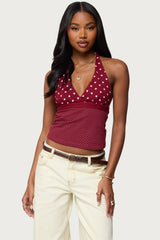 Ginny Mixed Polka Dot Halter Top