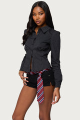 Tailored Pinstripe Button Up Shirt