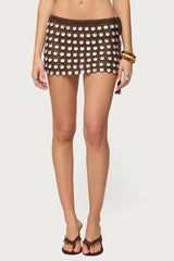 Alora Iridescent Crochet Mini Skirt