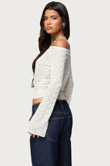 Alef Sheer Lace Off Shoulder Top