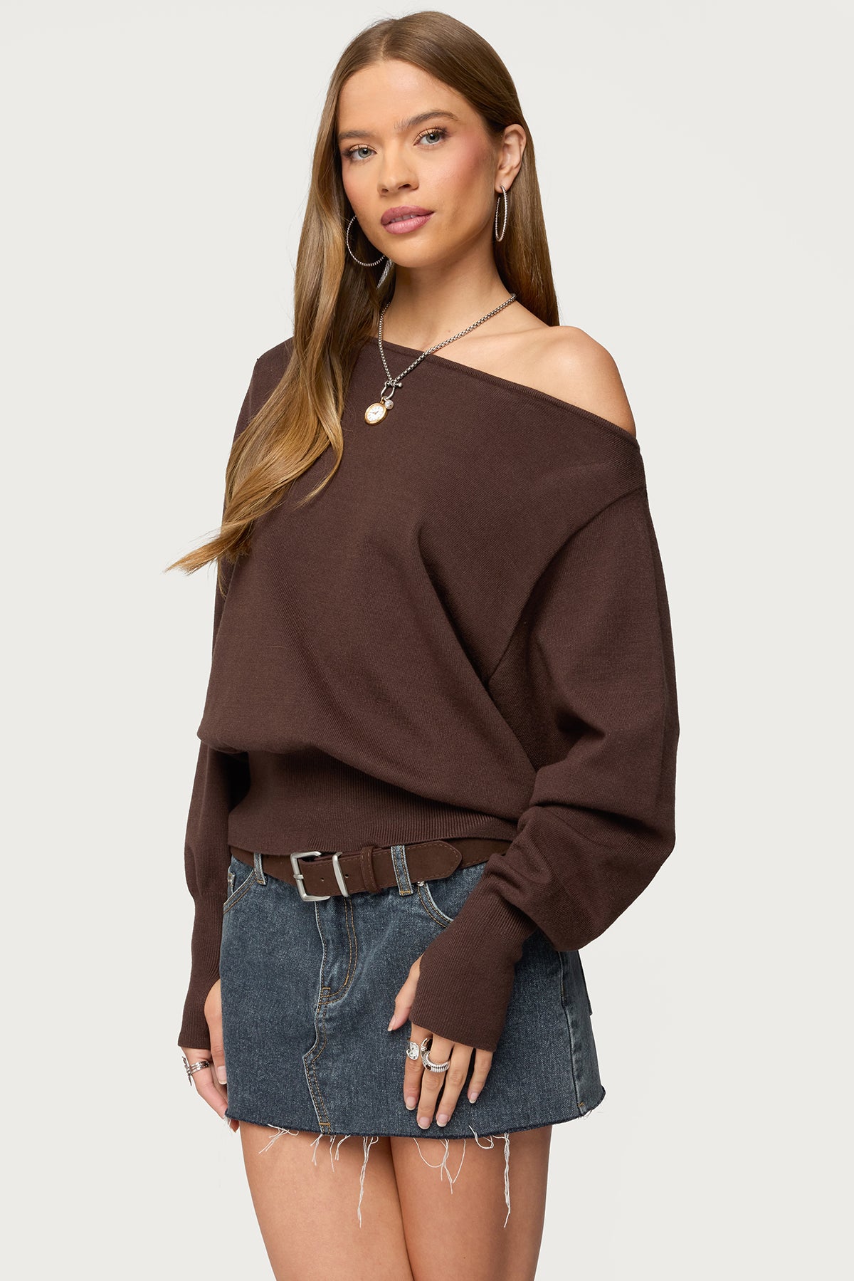 Off Shoulder Oversized Sweater