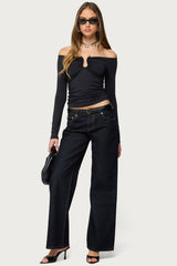 Halle Curved U Off Shoulder Top