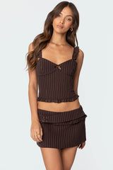 Colleen Ruffled Pinstripe Corset