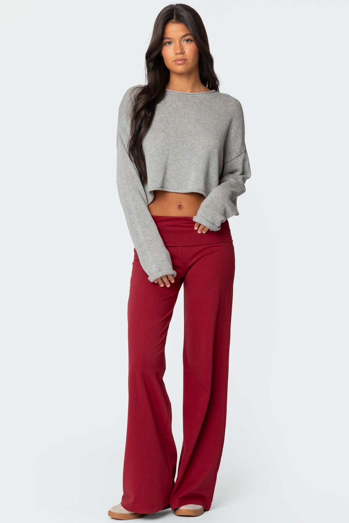 Wide Leg Fold Over Pants