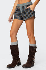 Mixed Plaid Boxer Shorts