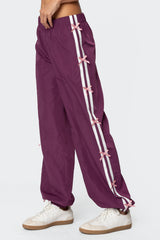 Bow Stripe Nylon Track Pants