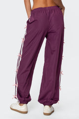 Bow Stripe Nylon Track Pants