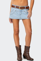 Stitched Up Denim Mini Skort