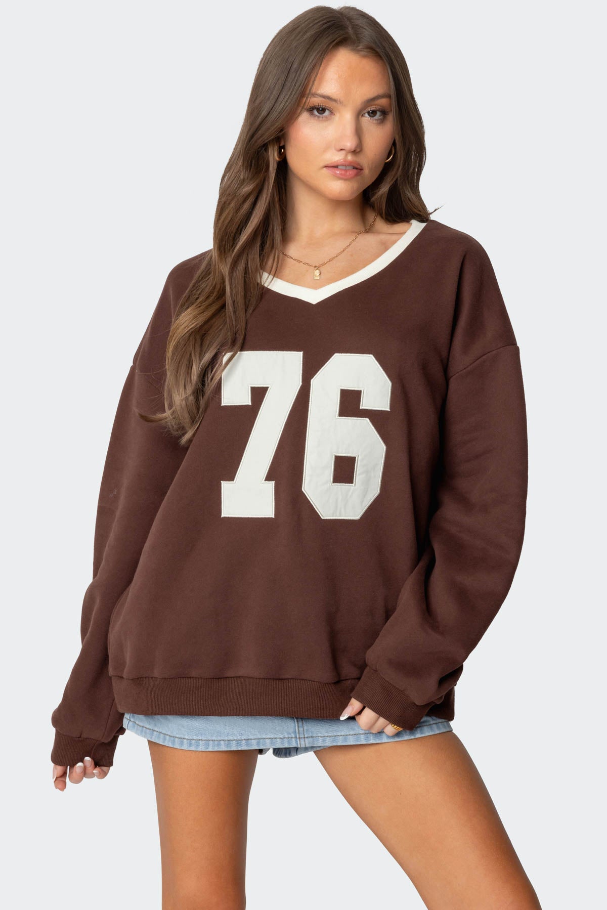 76 Oversized V Neck Sweater