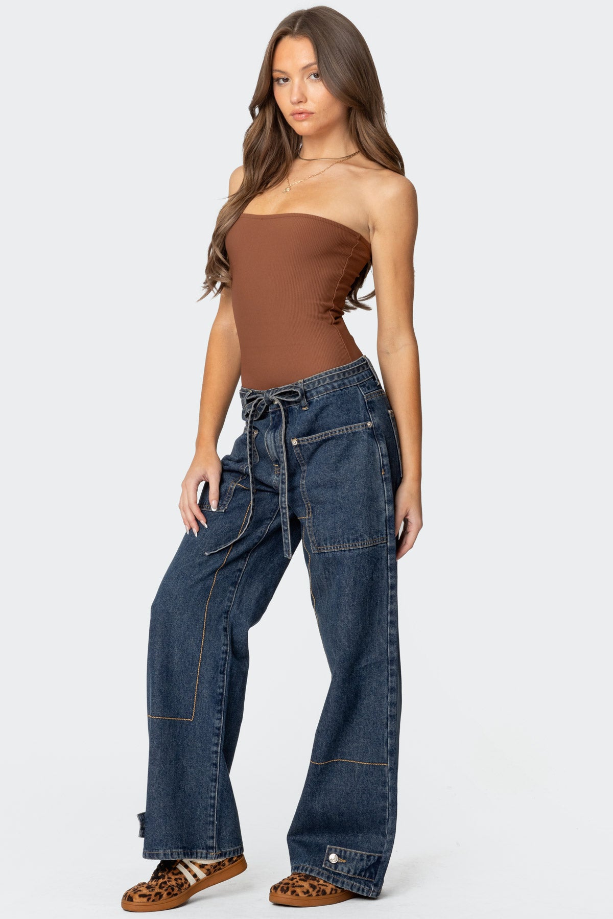 Funky Stitch Low Rise Jeans