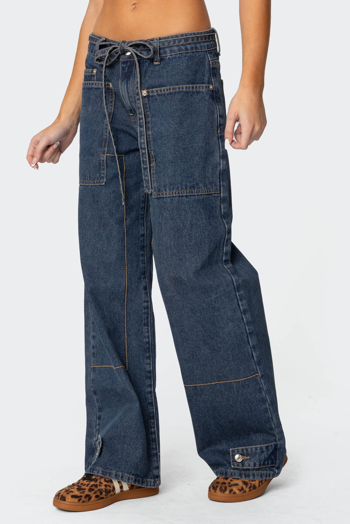 Funky Stitch Low Rise Jeans