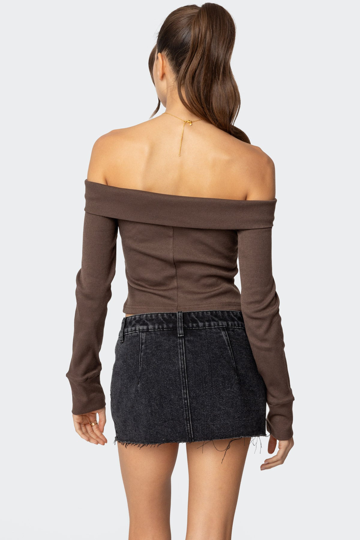 Clarissa Fold Over Ribbed Top