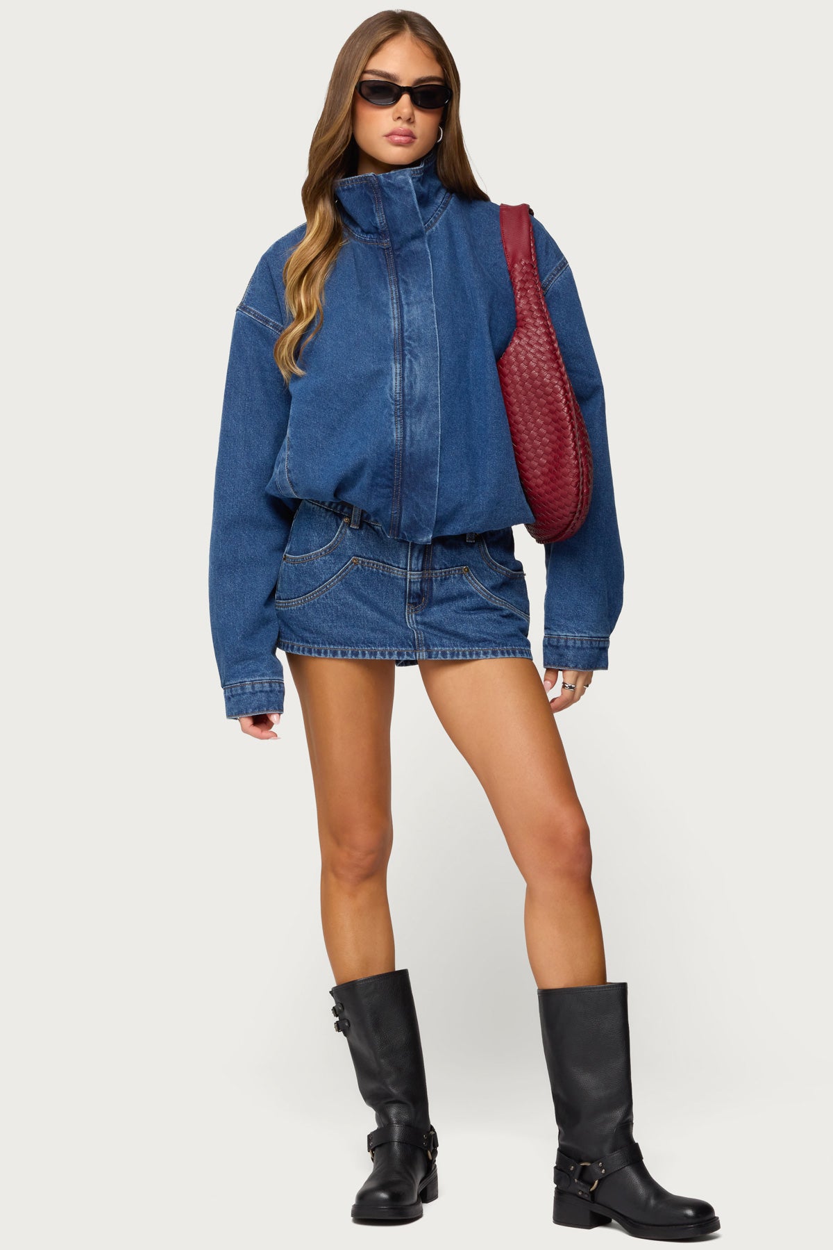 Hilary Oversized Denim Coat – edikted