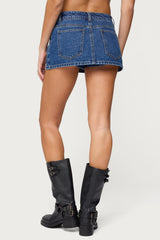 Stitched Up Denim Mini Skort