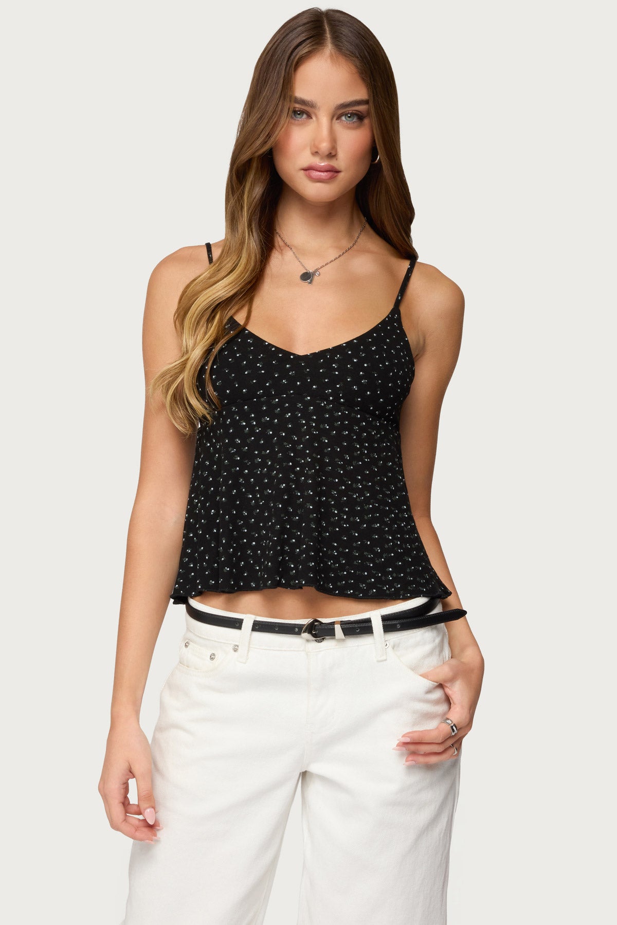 Kelli Floral Babydoll Tank Top