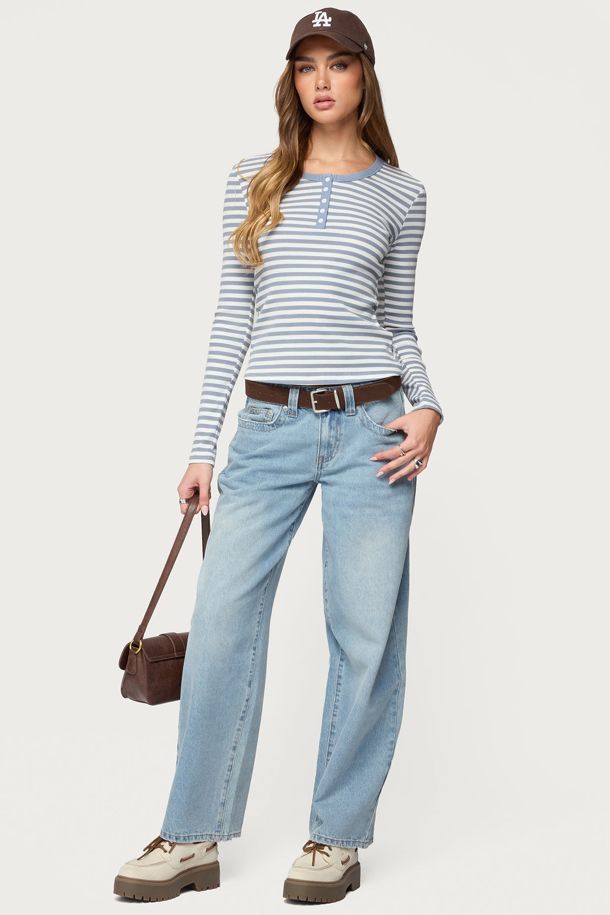 Roma Striped Henley Top
