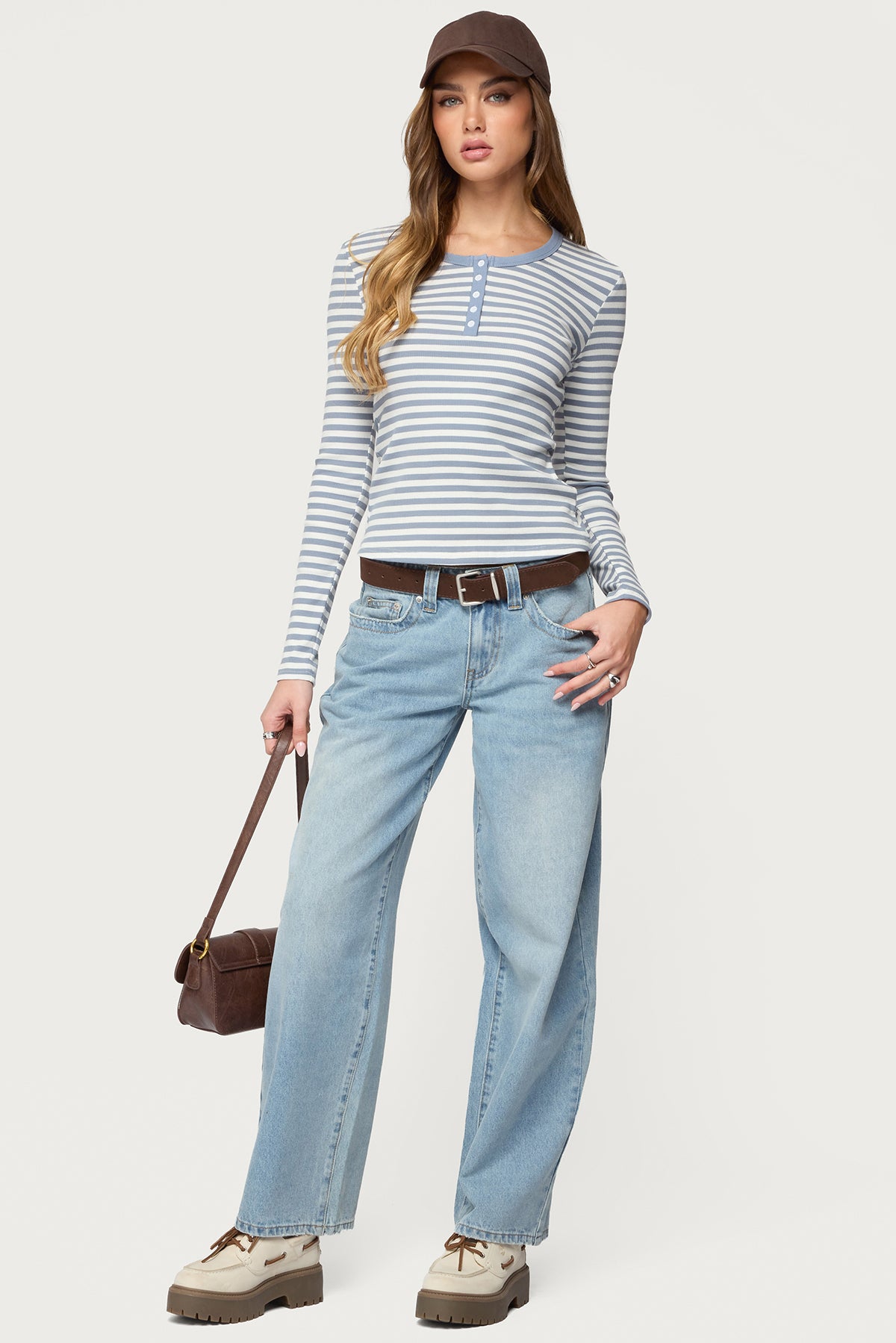 Roma Striped Henley Top